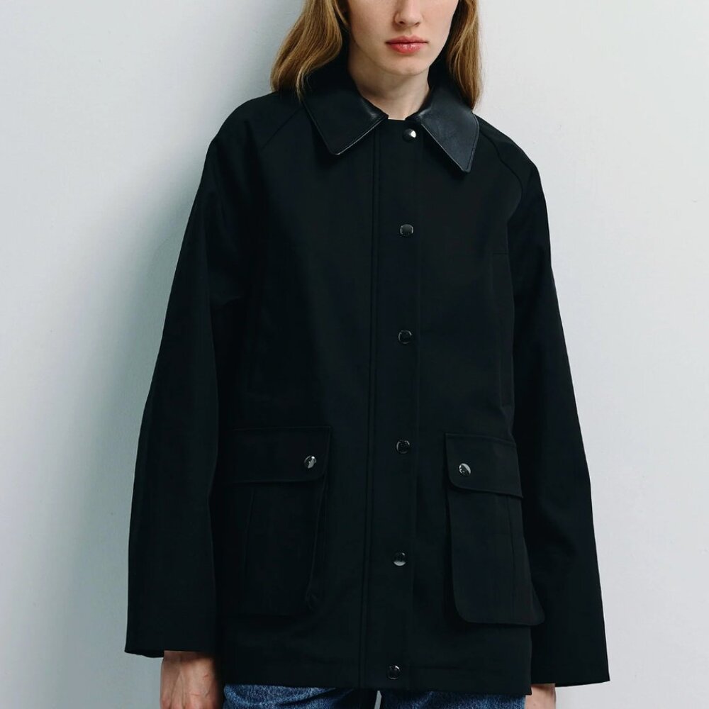 Rue Sophie Black Roth Leather Barn Jacket